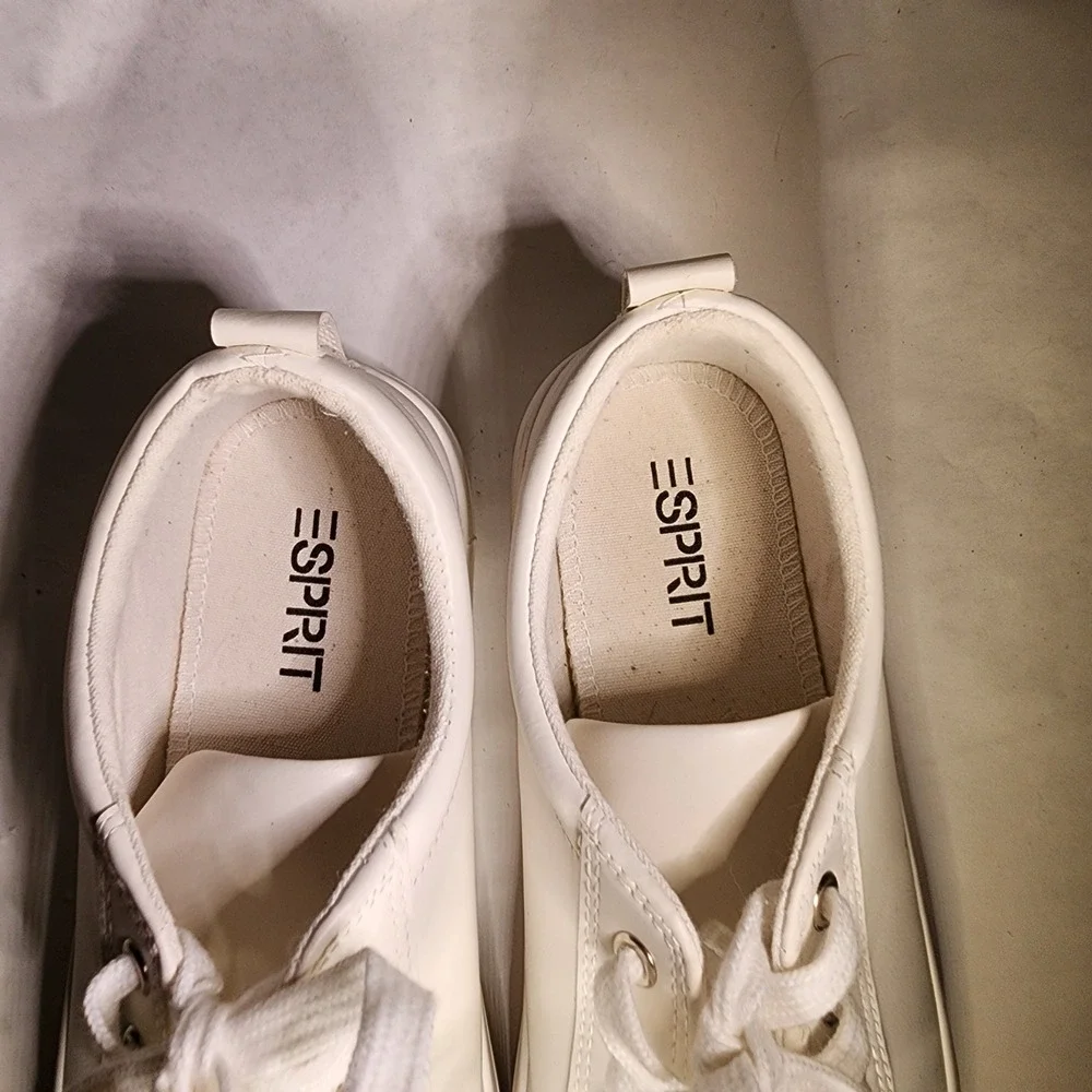 Esprit White Sneakers Womens Casual Lace Up‎ Comfortable Stylish Shoes